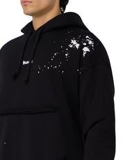 Felpa DISCLAIMER con cappuccio doppio strato camicia nera
