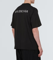 T-shirt unisex BALENCIAGA back logo riflettente large fit nera