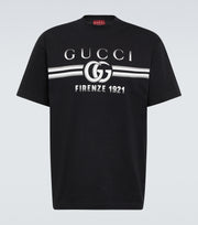 T-shirt GUCCI stampa Firenze 1921 large fit nera