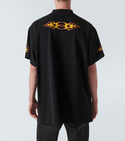T-shirt BALENCIAGA stampa flame oversize vintage nera
