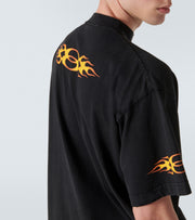 T-shirt BALENCIAGA stampa flame oversize vintage nera