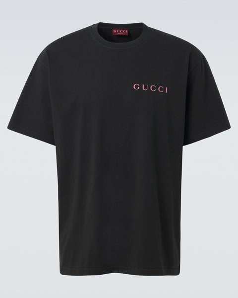 T-shirt GUCCI con logo oversize nera