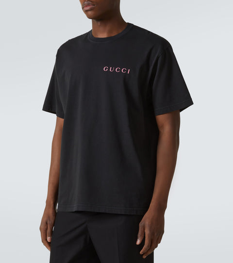 T-shirt GUCCI con logo oversize nera