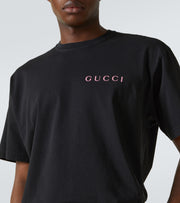 T-shirt GUCCI con logo oversize nera