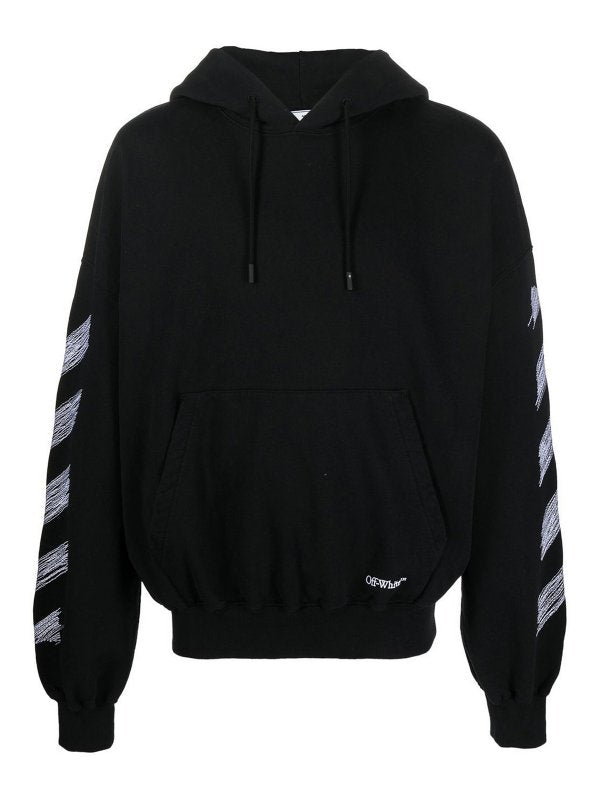 Bluza z kapturem OFF-WHITE Scribble Diag oversize czarna