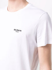 T-shirt BALMAIN logo floccato bianca