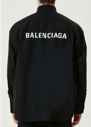 Camicia unisex BALENCIAGA con stampa logo large fit nera