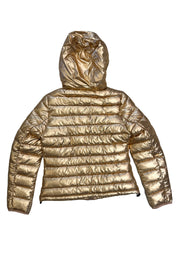 Piumino donna PYREX zip con cappuccio oro
