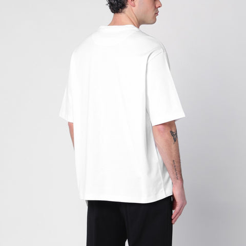 T-shirt PRADA con placca oversize logo bianca