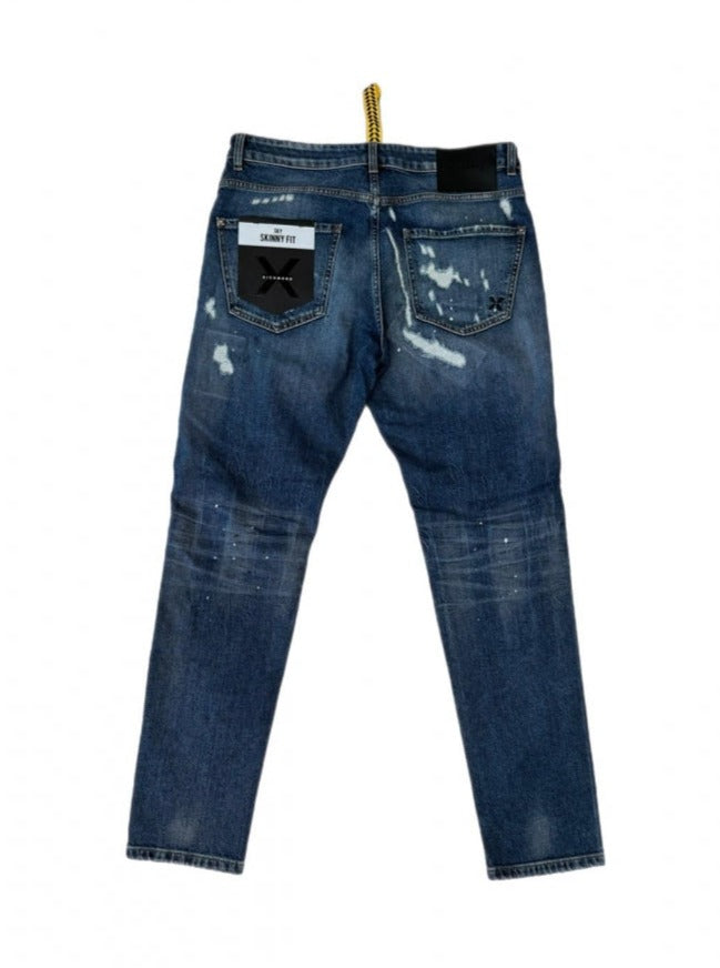 Jeansy RICHMOND X skinny fit z przetarciami patch denim blue