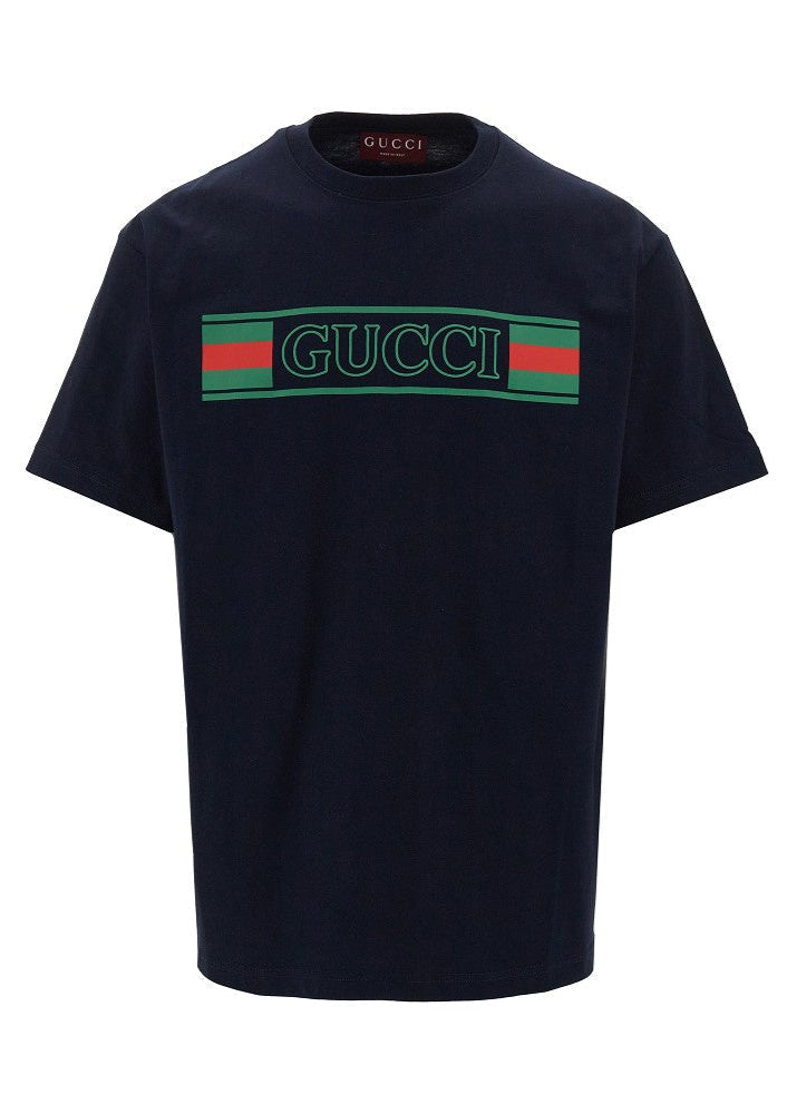 T-shirt GUCCI logo banner web nera – MASCARO