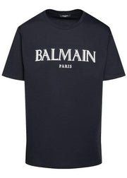 T-shirt BALMAIN large fit logo gommato nera