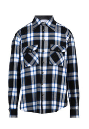 Camicia RICHMOND X  in flanella nero/blu/grigio