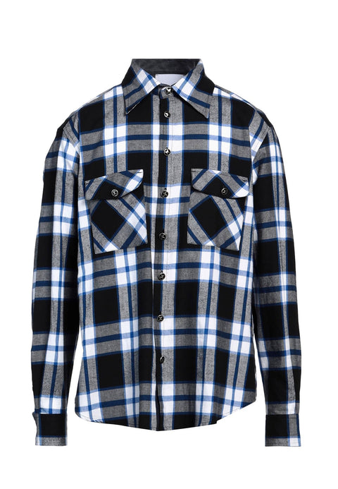 Camicia RICHMOND X  in flanella nero/blu/grigio