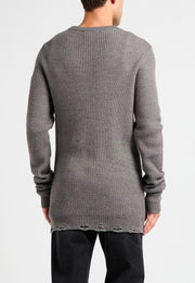 Maglione RICHMOND X sweater a costine stampa logo grigio melange