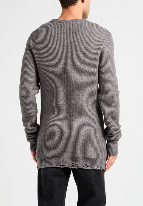 Maglione RICHMOND X sweater a costine stampa logo grigio melange