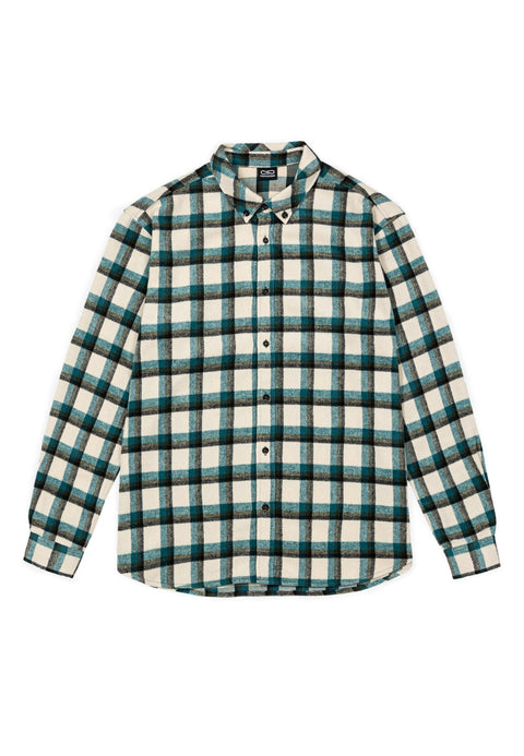 Camicia PROPAGANDA in flanella loto atom verde crema