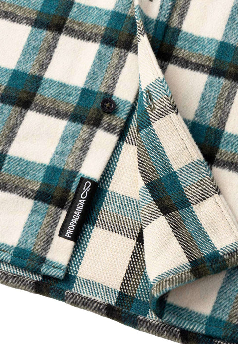 Camicia PROPAGANDA in flanella loto atom verde crema