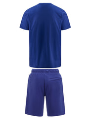 Completino estivo KAPPA 222 Authentic t-shirt + pantaloncino stampa logo blue royal