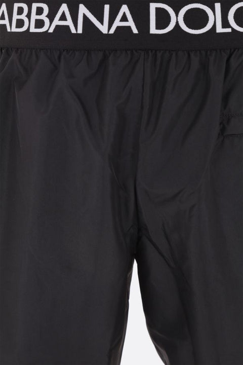 Costume boxer DOLCE & GABBANA con vita elastica logata nero