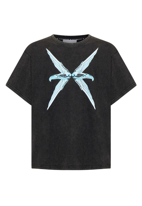 T-shirt RICHMOND X stampa grigio slatato vintage