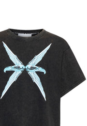 T-shirt RICHMOND X stampa grigio slatato vintage