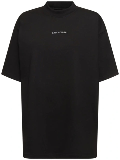 T-shirt unisex BALENCIAGA back logo riflettente large fit nera