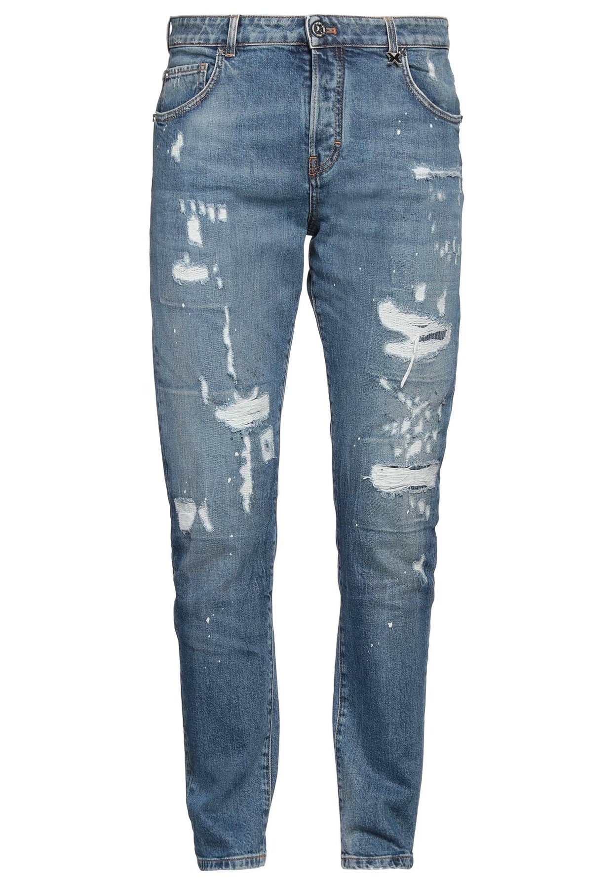 Jeansy RICHMOND X skinny fit z przetarciami patch denim blue