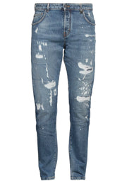 Jeans RICHMOND X sinny fit con strappi patch denim blue