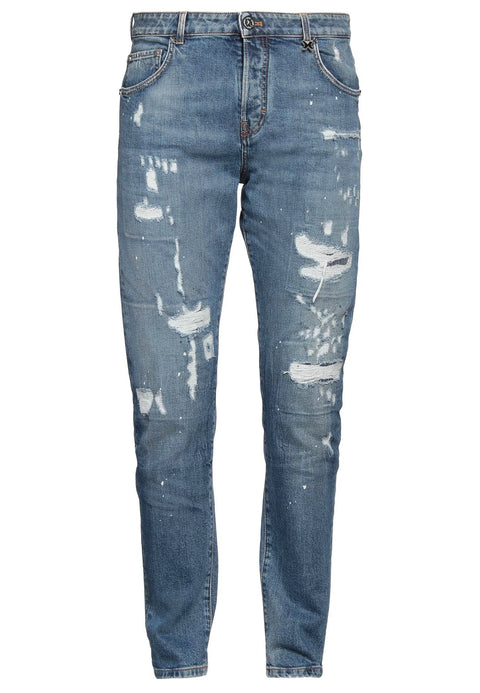 Jeans RICHMOND X sinny fit con strappi patch denim blue