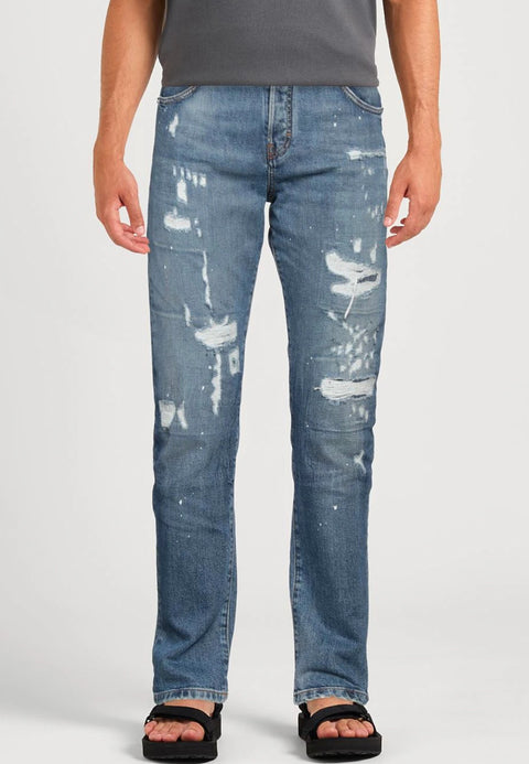 Jeans RICHMOND X sinny fit con strappi patch denim blue