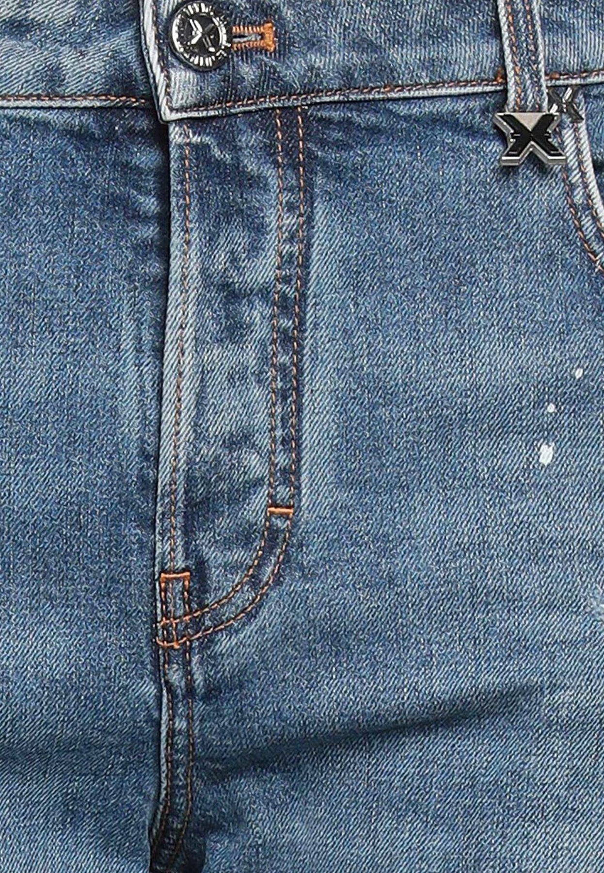 Jeansy RICHMOND X skinny fit z przetarciami patch denim blue