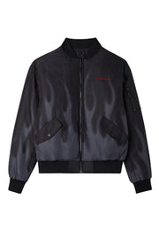 Bomber VISION OF SUPER giacca con fiamme logo ricamato nero