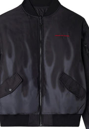 Bomber VISION OF SUPER giacca con fiamme logo ricamato nero