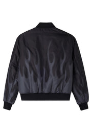 Bomber VISION OF SUPER giacca con fiamme logo ricamato nero