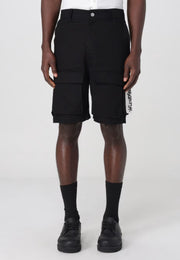 Bermuda DISCLAIMER cargo in cotone nero