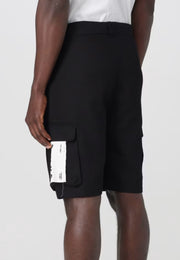 Bermuda DISCLAIMER cargo in cotone nero