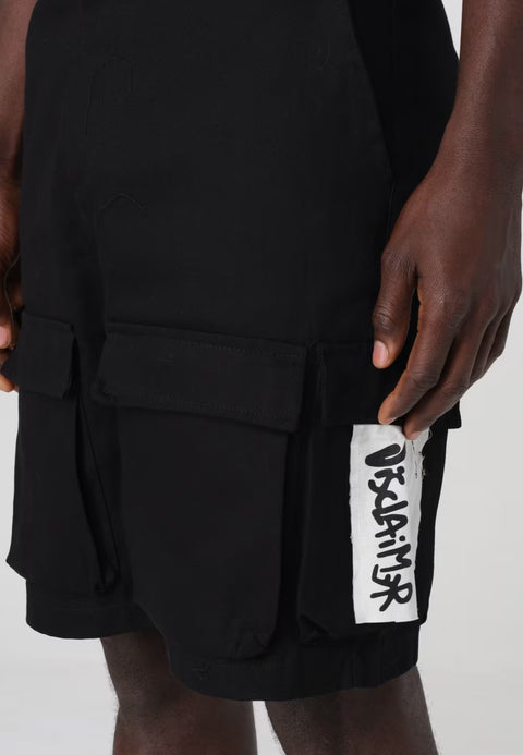 Bermuda DISCLAIMER cargo in cotone nero