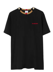 T-shirt BURBERRY logo colletto Check nera