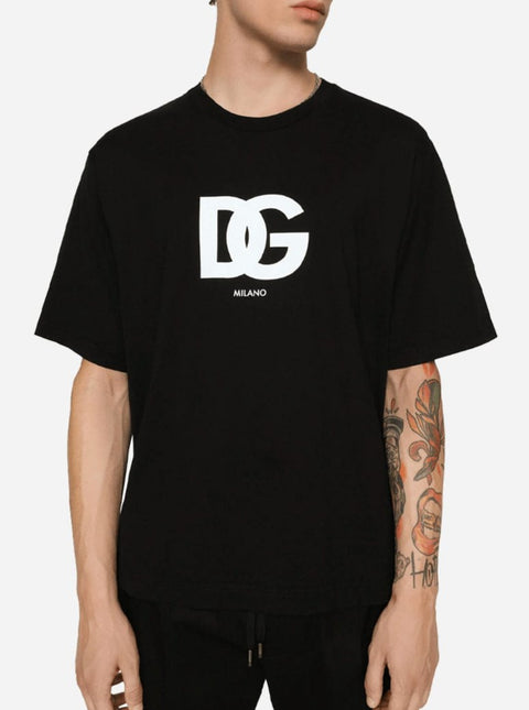 T-shirt DOLCE & GABBANA con stampa logo DG nero