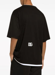 T-shirt DOLCE & GABBANA con stampa logo DG oversize nera