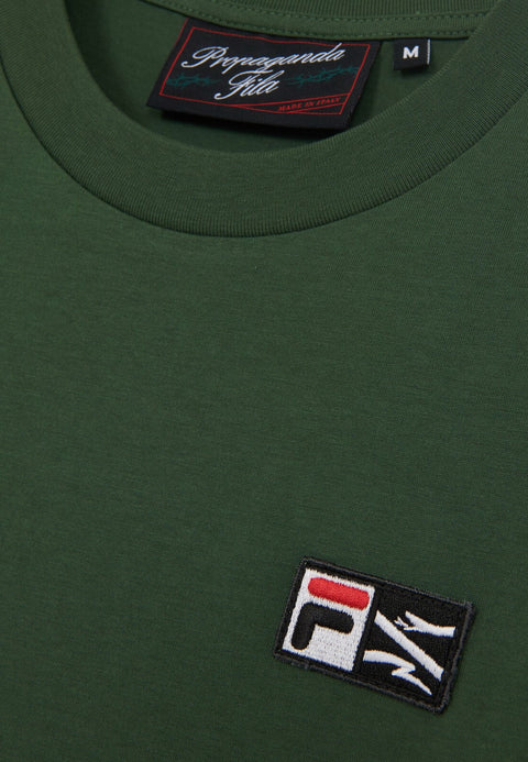 T-shirt PROPAGANDA x FILA con ricamo ribs verde