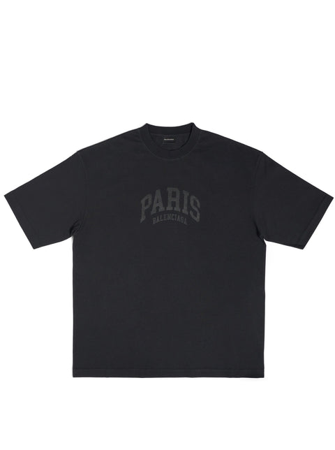 T-shirt unisex BALENCIAGA cities Paris large fit Nera