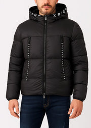 Piumino RICHMOND X con cappuccio inserti logo nero