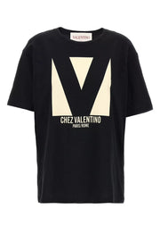 T-shirt VALENTINO stampa Chez valentino nera
