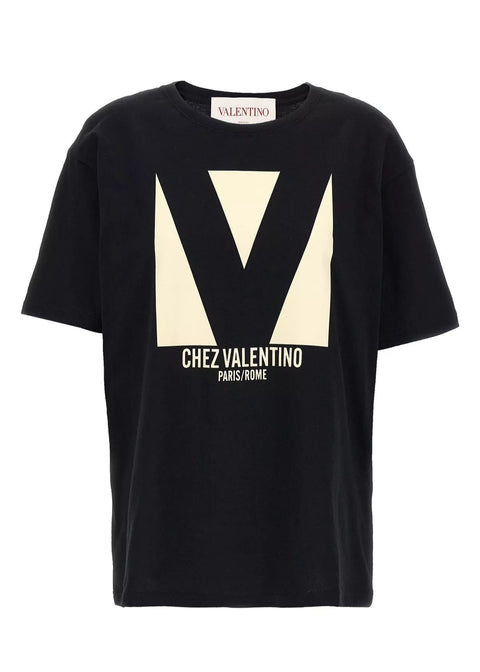 T-shirt VALENTINO stampa Chez valentino nera