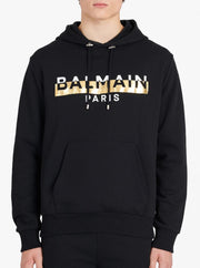 Felpa BALMAIN cappuccio logo foil nera