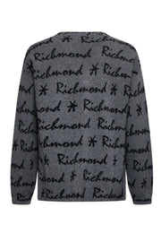 Maglione cardigan RICHMOND X logo all over grigio