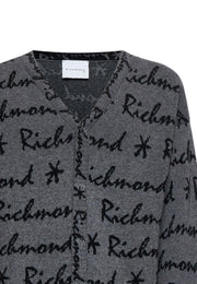 Maglione cardigan RICHMOND X logo all over grigio