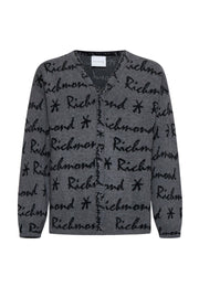 Maglione cardigan RICHMOND X logo all over grigio